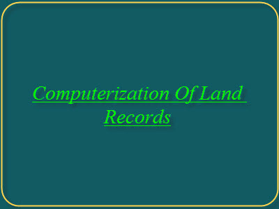 Computerization Of Land Records Tenders